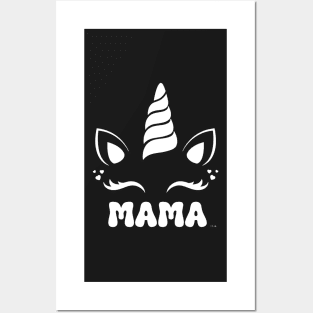 Cute Mama Unicorn Face Print Posters and Art